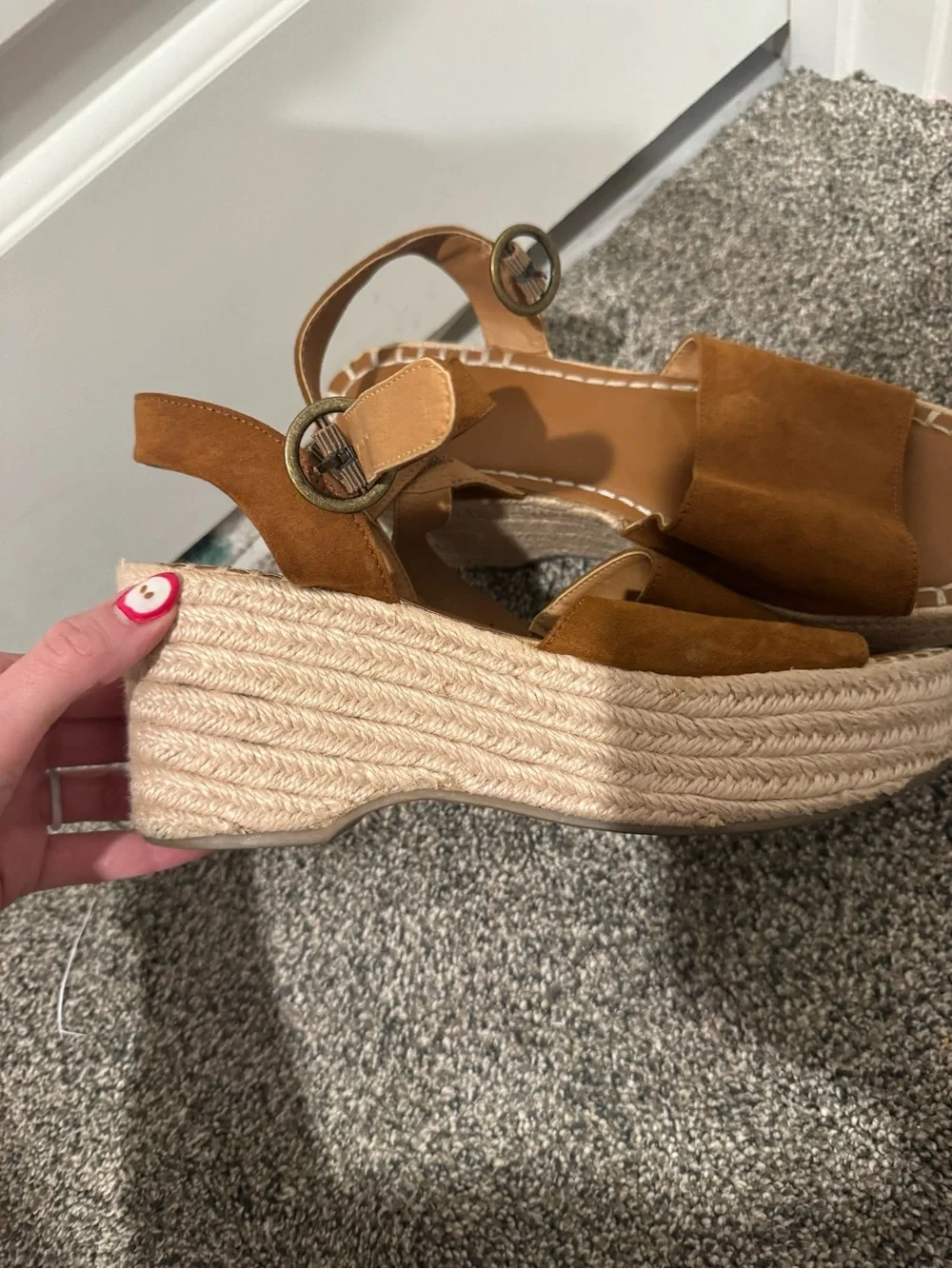Universal Thread Brown Suede Platform Espadrille Sandals